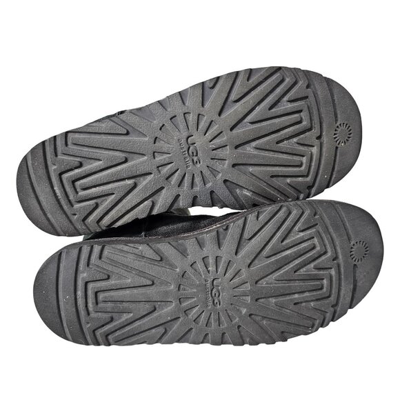 UGG Australia Classic Tall Black Suede Sheepskin Boots‎ Faded Womens Size 8 - Picture 11 of 12